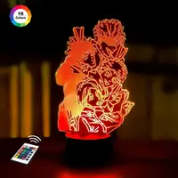 3D ночник "Персонажи Магическая Битва" (УВЕЛИЧЕННОЕ ИЗОБРАЖЕНИЕ) подарочная упаковка + 16 цветов + пульт ДУ 3D