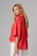 Женская рубашка oversize с четвертным рукавом - красный цвет, S