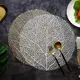 Сервировочная салфетка под горячее круглая, коврик сервировочный серебристый набор 2 шт