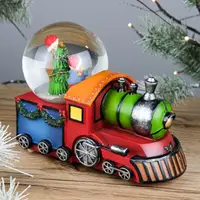 Декоративный водяной шар "Дети на паровозе" с музыкой "Jingle Bells" на заводном механизме 16 см Гранд Презент 559-330