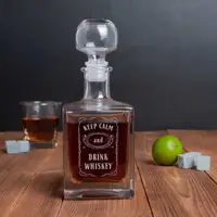 Графін "Keep calm and drink whiskey", англійська, Крафтова коробка