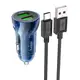 Адаптер автомобильный HOCO Type-C cable Transparent Discovery Edition dual port Z47 |2USB, QC, 3A|