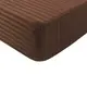 Простынь Iris Home Отель - Сатин Страйп 1*1 кофе 160*200*25 на резинке