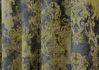 Шторна тканина "Льон Преміум", Туреччина. Колір сірий з жовтим. Код 1834ш