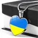 Кулон RESTEQ флаг Украины в сердце 45 см. Подвеска в форме сердца с флагом Украины. Кулон Украина