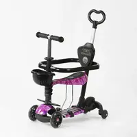 Самокат 5 в 1 Best Scooter "Pink Universe". PU колеса, подсветка колес. Multicolor (130221)