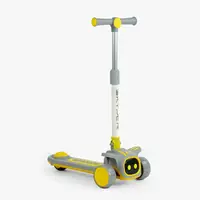Самокат трехколесный Skyper, колеса PU 125 х 40 мм со светом, музыка, руль складной. Gray and Yellow (153309)