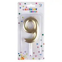 Свеча Цифра Большая 9 (золотая)