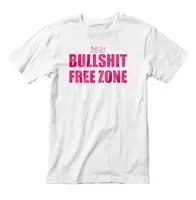 Футболка мужская "Bullshit Free Zone", Белый, XXL, английский