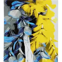 Картина по номерам "Желто-голубое перья" 30x30 см