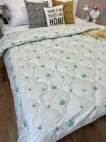 Одеяло двуспальное стеганое зимнее из волокна Aloe Vera Leri Max 21526 180х210 см белое