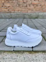 Женские кроссовки кожаные зимние белые Emirro 03 мех (40)