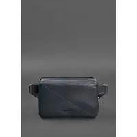 Шкіряна поясна сумка Dropbag Mini темно-синя