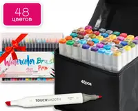 Набір скетч маркерів Touch Smooth на спиртовій основі 48 штук + 20 шт художніх маркери на водній основі