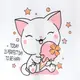 Пижама для девочки 3 в 1 футболка шорты брюки с принтом котика Cat ice cream
