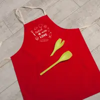 Фартук "Baked with love", Красный, английский