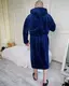 Тёплый Мужской Махровый Халат с Капюшоном на Запах - Графит 1024 (S - 5XL)