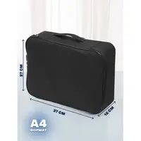 Дорожній органайзер/сумка/тревел-кейс А4 — 37х27х12 см із кодовим замком чорний PREMIUM
