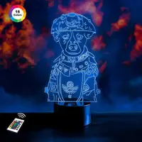 3D ночник "Пёс Патрон 3" (УВЕЛИЧЕННОЕ ИЗОБРАЖЕНИЕ)+ пульт ДУ+ батарейки (3ААА)  3DTOYSLAMP