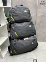 Сіра - 55х33х20 см - дорожня сумка з додатковими кишенями та ремінцем для чіпляння сумки на ручку валізи - розмір М (5139)