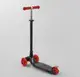 Самокат MAXI "Best Scooter" 4 колеса PU, СВЕТ, трубка руля алюминиевая. Black and Red (102019)
