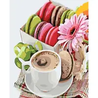 Картина по номерам Strateg ПРЕМИУМ Macaroons с лаком размером 40х50 см SY6176