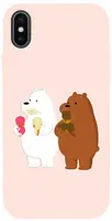 Чехол-накладка TOTO Matt TPU 2mm Print Case Apple iPhone X/XS #66 Bear Icecreame Sand pink
