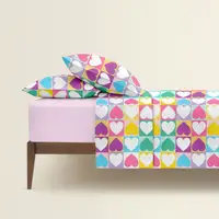Семейное постельное белье с простыней на резинке LOVE PUZZLE