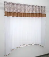 Кухонна фіранка (280х170см.). Колір коричневий з білим. Код 00к 59-755
