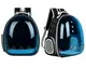 Рюкзак для переноски кошек и собак с стенкой иллюминатором CosmoPet CP-06 Blue