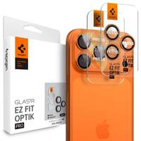 Защитное стекло Spigen для камеры iPhone 17 Max/ 17 Pro/ 16 Max/ 16 Pro EZFit Optik Pro (2шт) Orange (AGL10123)