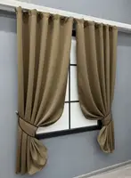 Комплект (2шт. 1,3х1,7м.) коротких штор, блекаут двосторонній, колекція "Eclipse". Колір мигдальний. Код 1795ш 35-0392