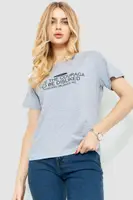 Футболка женская с принтом, цвет серый, 221R3006