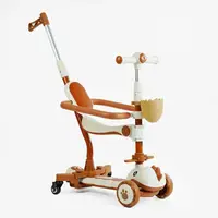 Самокат 5 в 1 Skyper, колеса PU 125 х 40 мм со светом, музыка, с дополнительными колесами. White and Brown (153425)