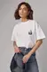 Женская футболка oversize с вышивкой - белый цвет, M