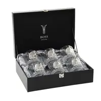 Набір стаканів для виски Boss Crystal Leader зі срібними та платиновими накладками