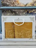 Mame romaska ​​yellow набор 2в1 хлопчатобумажные полотенца. Турция.