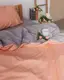 Постельное белье семейное Dushka Home Вареный хлопок 20511 160х215х2 см персиковое с серым