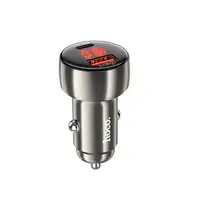 Адаптер автомобильный HOCO Leader dual-port car charger with digital display Z50 |1USB/1Type-C, 48W/3A, PD/QC|