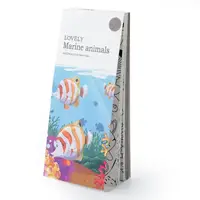 Альбом "Marine animls" для розфарбовування з акварельними фарбами розмальовка з пензликом для творчості