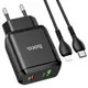 Адаптер сетевой HOCO Type-C to Lightning Cable Favor dual port N5 |1USB/1Type-C, PD20W/QC3.0, 3A| (Safety Certified)