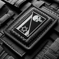 Набір шевронів 2 шт на липучці Ізраїль та Череп Карателя Punisher 5х8 см патч нашивка Ізраїлю та Каратель