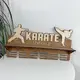 Деревянная медальница для каратиста с полкой для кубков