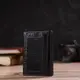 Картхолдер унисекс в три сложения с автоматическим механизмом из натуральной кожи с тиснением под крокодила CANPELLINI 21930 Черный