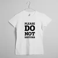 Футболка женская "Please do not disturb", Белый, S, английский