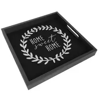 Поднос квадратный с дерева Home sweet home 30x30x4 см (PDN_19N001_BL)