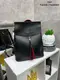 Черный с красным краем - стильный вместительный рюкзак Lady Bags, можно носить сумкой через плечо (2545)
