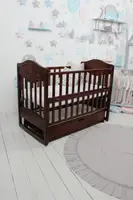 Кровать детская Baby Comfort ЛД9 орех с ящиком и резьбой