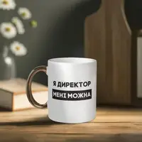 Чашка "Я директор мені можна", біла з золотою ручкою, 330 мл
