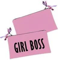 Женская косметичка с принтом на молнии Girl boss 20х12 см